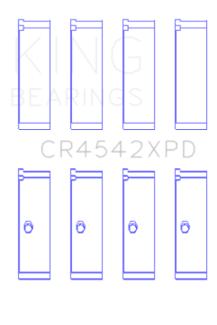 Picture of King Honda K-Series (except A3) 16v 2.0L/2.3L/2.4 XP Tri-Metal Performance Rod Bearing - Set of 4