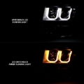 Picture of ANZO 2009-2014 Ford F-150 Projector Headlights w/ U-Bar Switchback Black w/ Amber