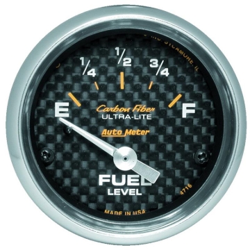 Picture of Autometer Carbon Fiber 52mm 240 Empty-33 Full Electronic Fuel Level Gauge