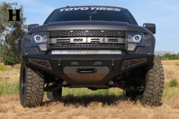 Picture of Addictive Desert Designs 10-14 Ford F-150 Raptor HoneyBadger Front Bumper w/ Winch Mount
