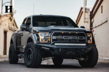 Picture of Addictive Desert Designs 17-18 Ford F-150 Raptor HoneyBadger Front Bumper w/ Winch Mount