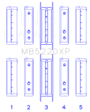 Picture of King Subaru WRX/STi EJ20 EJ22 EJ25 Flange #3 Position (Size .025) Performance Main Bearing Set