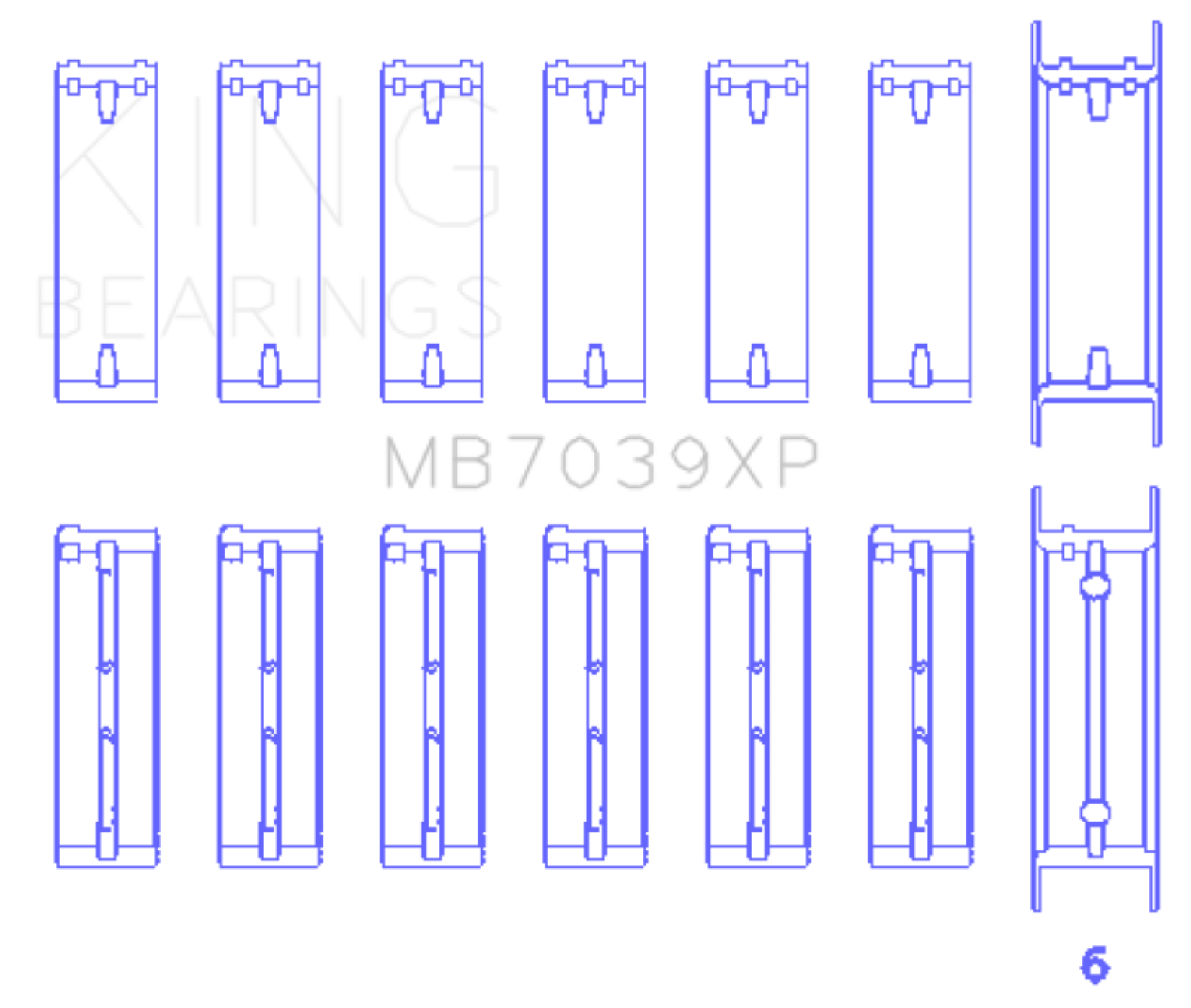 Picture of King Engine Bearings BMW M20/M50 2.0L/2.5L/2.7L (Size .025) Performance Main Bearing Set
