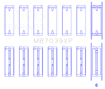 Picture of King Engine Bearings BMW M20/M50 2.0L/2.5L/2.7L (Size .025) Performance Main Bearing Set