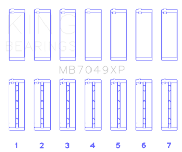 Picture of King Engine Bearings Toyota 1FZFE (Size .025 Oversized) Performance Main Bearing Set