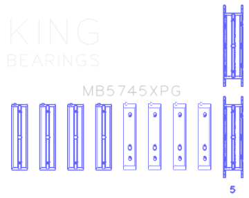 Picture of King Engine Bearings Subaru FA20 FB20 Performance Tri-Metal Main Bearing Set - Size +.025mm