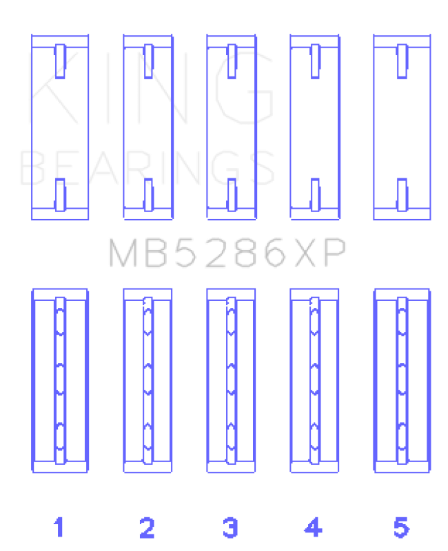 Picture of King Engine Bearings Toyota 1UZ-FE/2UZ-FE/3UZ-FE (Size .025) Performance Main Bearing Set