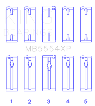 Picture of King Engine Bearings Toyota 3SGTE (Size 0.025mm) Performance Main Bearing Set