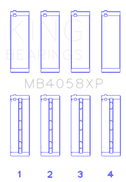 Picture of King Engine Bearings Nissan VQ35DE Performance Main Bearing Set - Size +.026mm