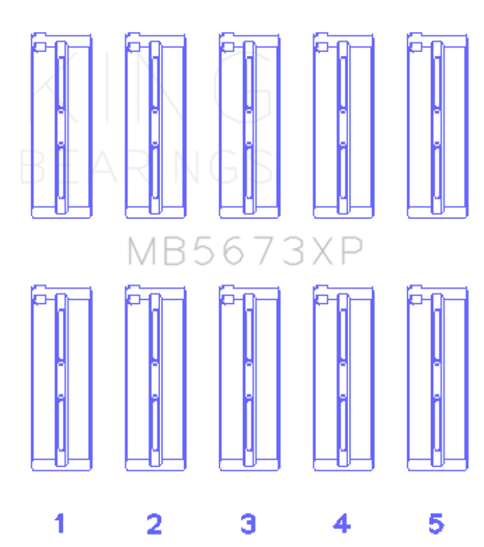 Picture of King Engine Bearings Honda F20C/F22C 16v (Size .025) Performance Main Bearing Set