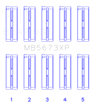 Picture of King Engine Bearings Honda F20C/F22C 16v (Size .025) Performance Main Bearing Set