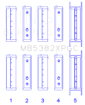 Picture of King Engine Bearings Subaru EJ20/EJ22/ EJ25 (Including Turbo) Coated Crankshaft Main Bearing Set