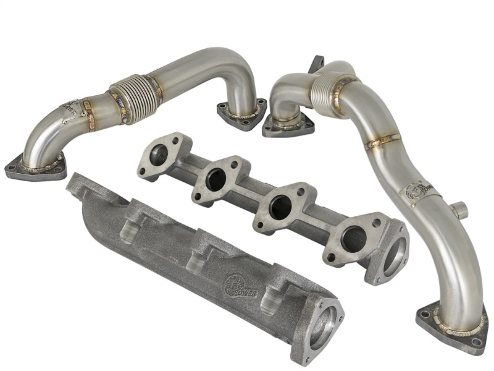 Picture of aFe Twisted Steel Power Package Up-Pipes / Manifold 08-10 Ford Diesel Trucks V8 6.4L (td)