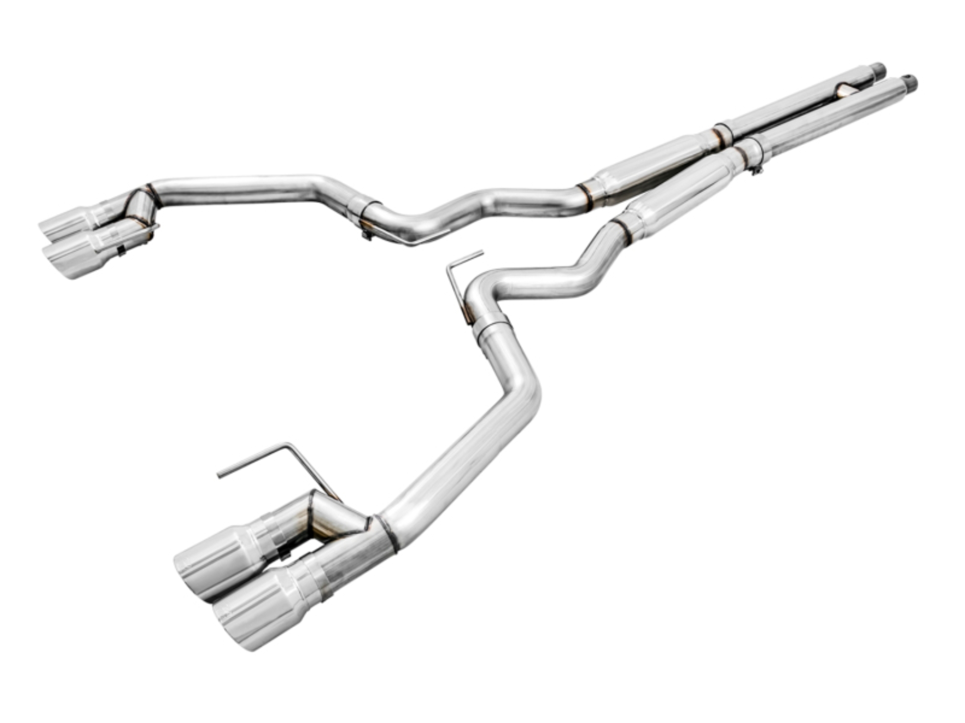 Picture of AWE Tuning 2018+ Ford Mustang GT (S550) Cat-Back Exhaust - Track Edition (Quad Chrome Silver Tips)