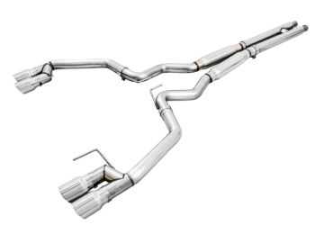 Picture of AWE Tuning 2018+ Ford Mustang GT (S550) Cat-Back Exhaust - Track Edition (Quad Chrome Silver Tips)