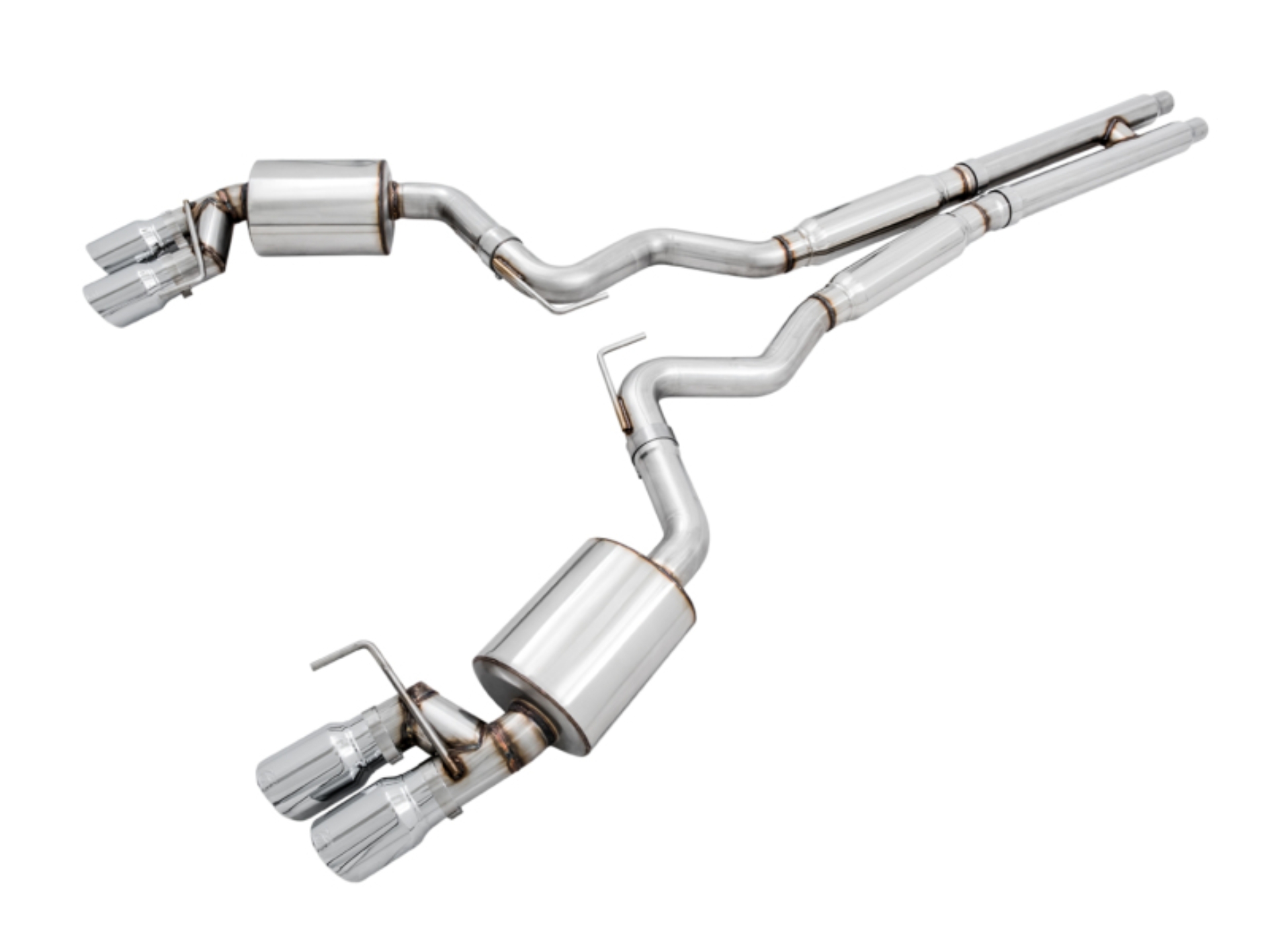 Picture of AWE Tuning 2018+ Ford Mustang GT (S550) Cat-Back Exhaust - Touring Edition (Quad Chrome Silver Tips)