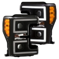 Picture of ANZO LED Headlights 17-18 Ford F-250 Super Duty Plank-Style L.E.D. Headlight Black (Pair)