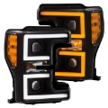 Picture of ANZO LED Headlights 17-18 Ford F-250 Super Duty Plank-Style L.E.D. Headlight Black (Pair)