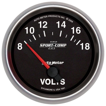 Picture of Autometer Sport-Comp II 2-5/8in 18V Electrical Voltmeter Gauge