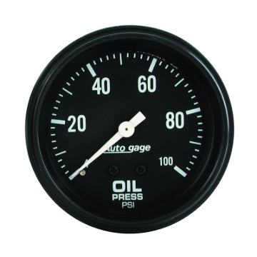 Picture of Autometer AutoGage 2-5/8in Mechanical Black 0-100 PSI Oil Pressure Gauge