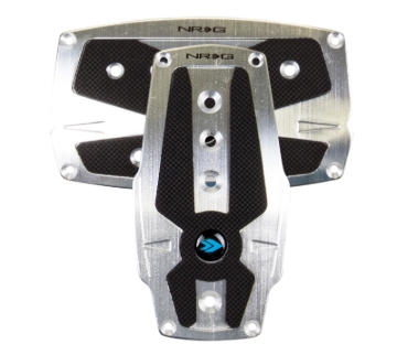Picture of NRG Brushed Aluminum Sport Pedal A/T - Silver w/Black Rubber Inserts