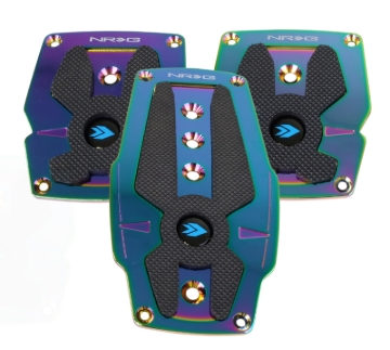 Picture of NRG Aluminum Sport Pedal M/T - Neochrome w/Black Rubber Inserts