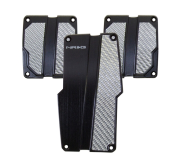 Picture of NRG Brushed Aluminum Sport Pedal M/T - Black w/Silver Carbon