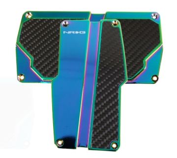 Picture of NRG Brushed Aluminum Sport Pedal A/T - Silver w/Black Carbon