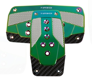 Picture of NRG Aluminum Sport Pedal A/T - Silver w/Neochrome Carbon