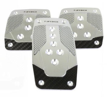 Picture of NRG Aluminum Sport Pedal M/T - Silver w/Black Carbon