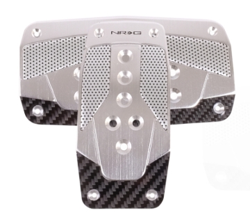 Picture of NRG Aluminum Sport Pedal A/T - Silver w/Black Carbon