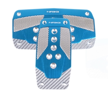Picture of NRG Aluminum Sport Pedal A/T - Blue w/Silver Carbon