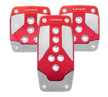 Picture of NRG Aluminum Sport Pedal M/T - Red w/Silver Carbon