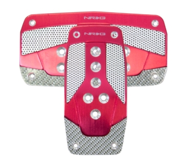 Picture of NRG Aluminum Sport Pedal A/T - Red w/Silver Carbon