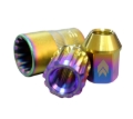 Picture of NRG 200 Series M12 X 1.5 Titanium Lug Nut Set - 21 Pc w/Lock Key Socket - Neochrome