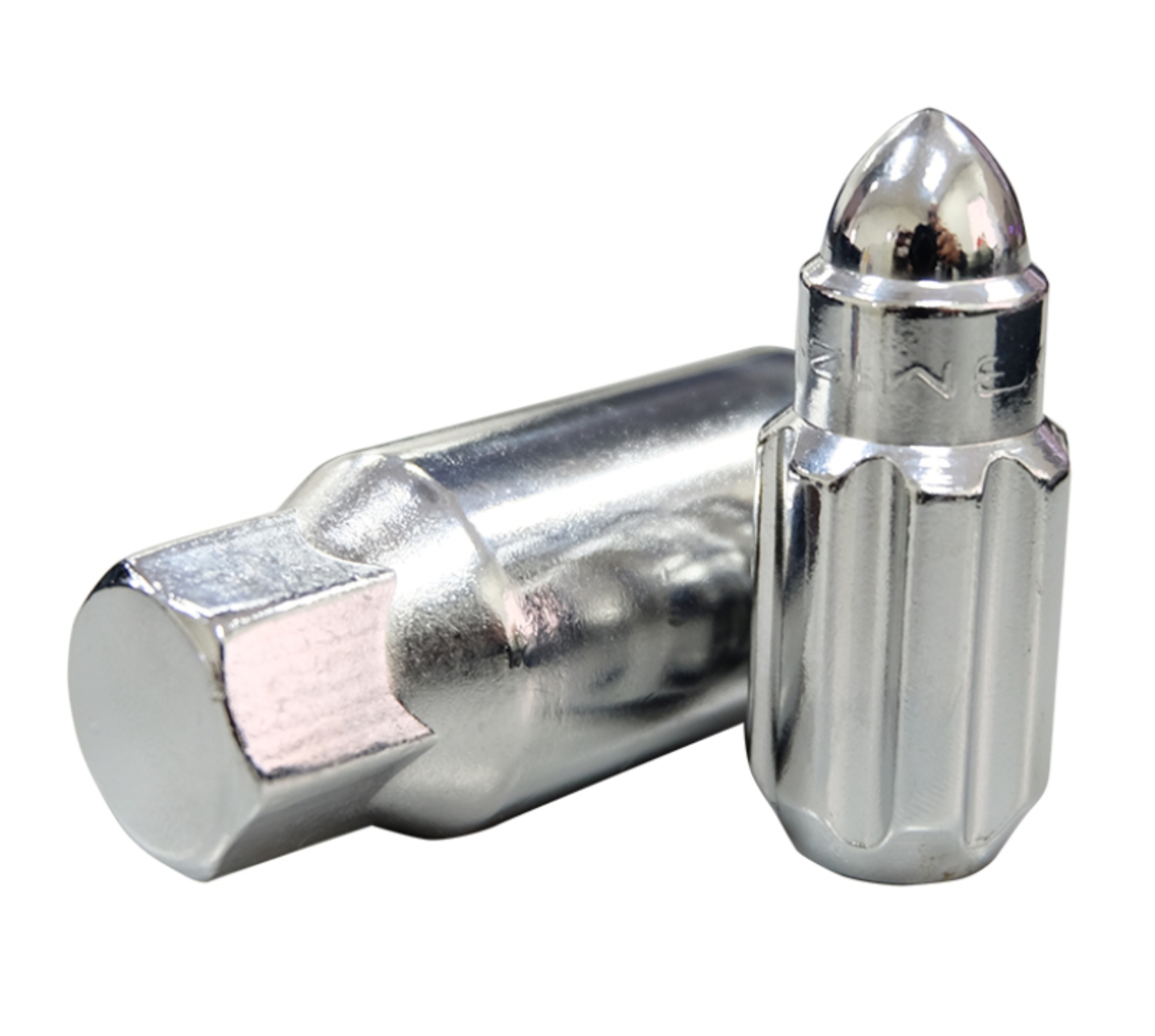 Picture of NRG 500 Series M12 X 1.5 Bullet Shape Steel Lug Nut Set - 21 Pc w/Lock Key - Silver