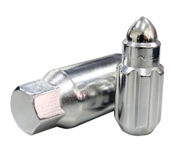 Picture of NRG 500 Series M12 X 1.5 Bullet Shape Steel Lug Nut Set - 21 Pc w/Lock Key - Silver