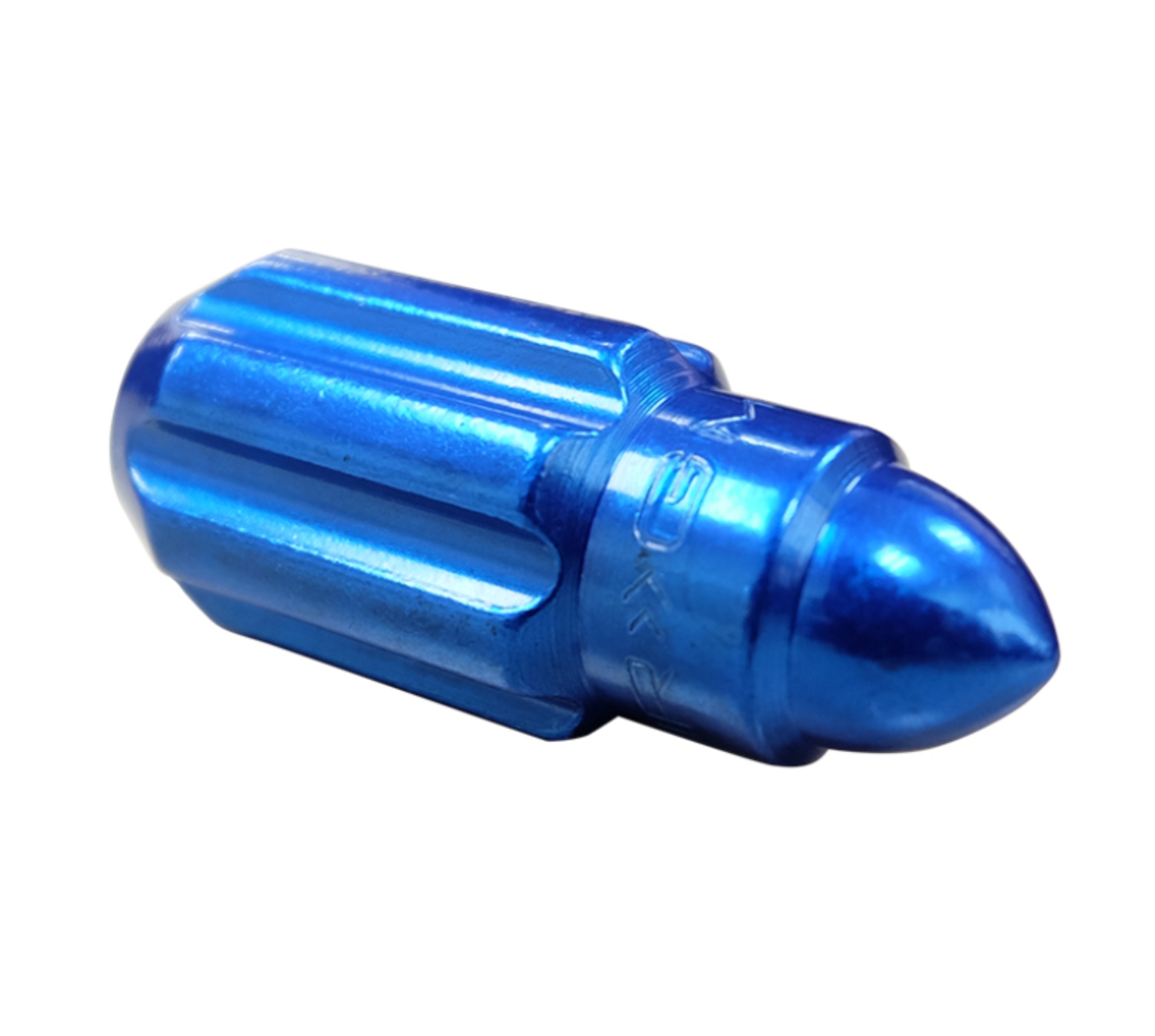 Picture of NRG 500 Series M12 X 1.5 Bullet Shape Steel Lug Nut Set - 21 Pc w/Lock Key - Blue