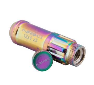 Picture of NRG 700 Series M12 X 1.5 Steel Lug Nut w/Dust Cap Cover Set 21 Pc w/Locks & Lock Socket - Neochrome