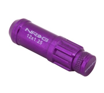 Picture of NRG 700 Series M12 X 1.25 Steel Lug Nut w/Dust Cap Cover Set 21 Pc w/Locks & Lock Socket - Purple
