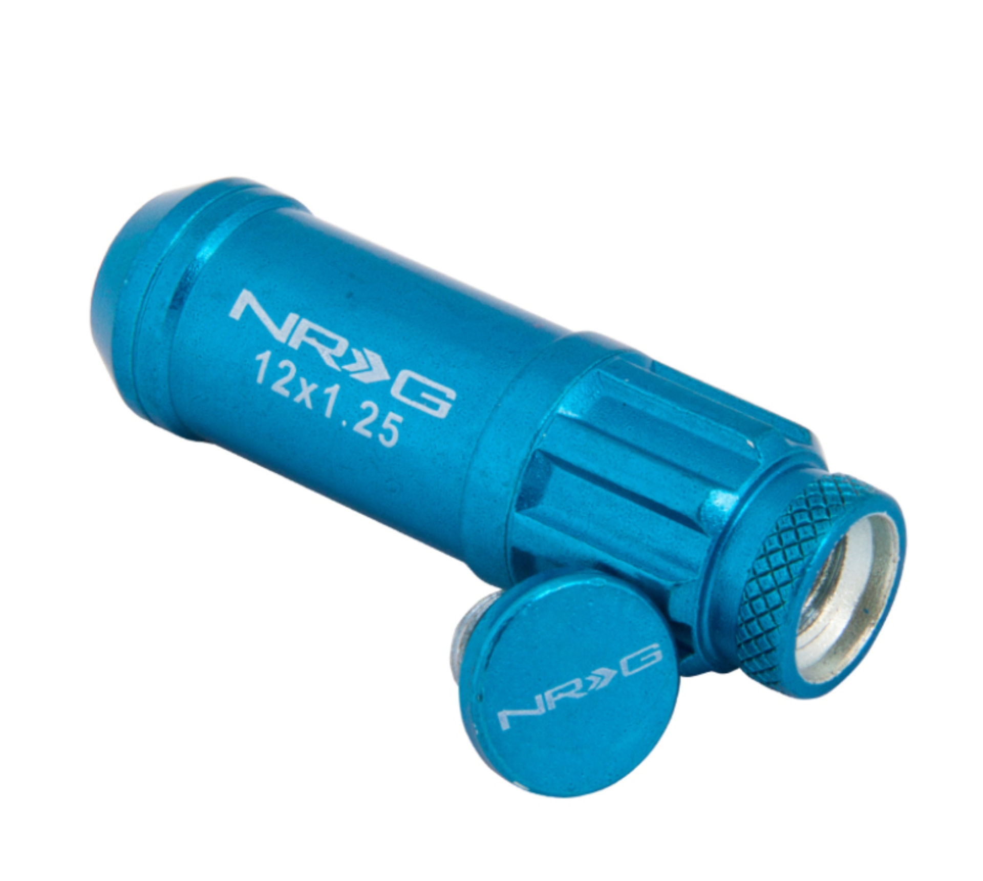 Picture of NRG 700 Series M12 X 1.25 Steel Lug Nut w/Dust Cap Cover Set 21 Pc w/Locks & Lock Socket - Blue
