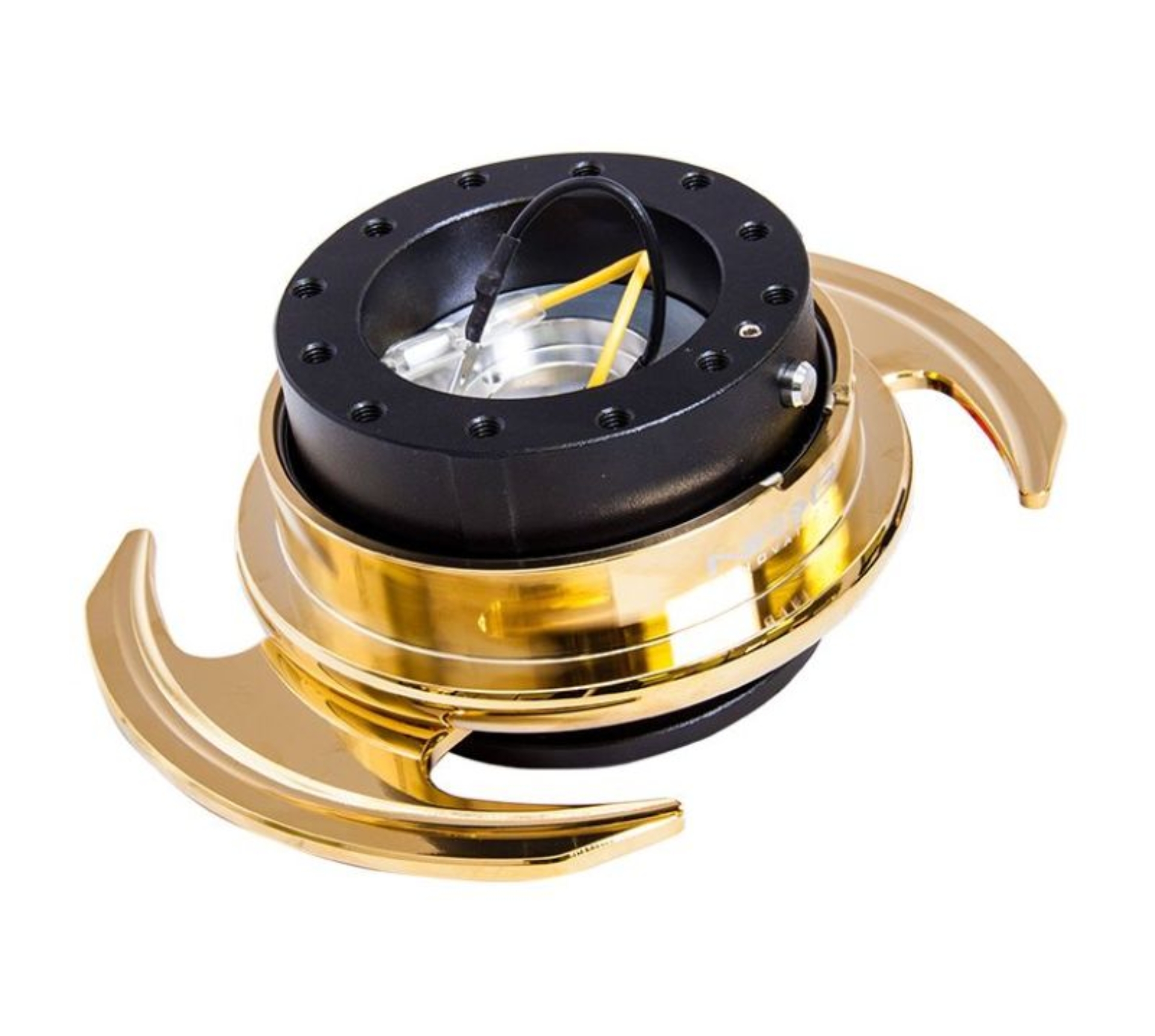 Picture of NRG Quick Release Kit Gen 3.0 - Black Body / Chrome Gold Ring w/Handles