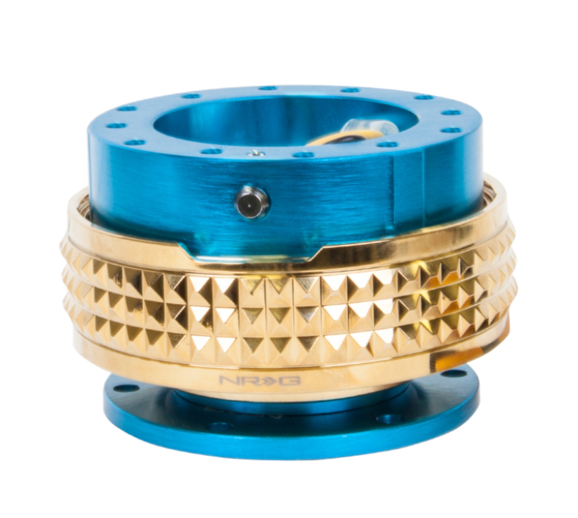 Picture of NRG Quick Release Kit - Pyramid Edition - New Blue Body / Chrome Gold Pyramid Ring
