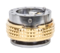 Picture of NRG Quick Release Kit - Pyramid Edition - Gunmetal Body / Chrome Gold Pyramid Ring