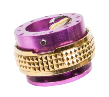 Picture of NRG Quick Release Kit - Pyramid Edition - Purple Body / Chrome Gold Pyramid Ring