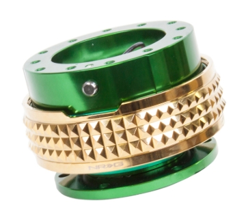 Picture of NRG Quick Release Kit - Pyramid Edition - Green Body / Chrome Gold Pyramid Ring