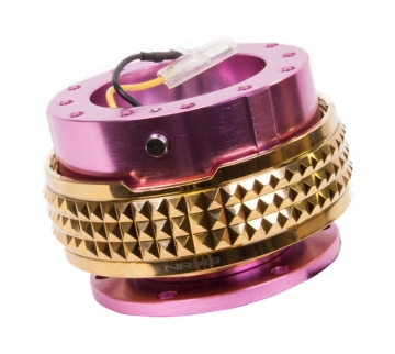 Picture of NRG Quick Release Kit - Pyramid Edition - Pink Body / Chrome Gold Pyramid Ring