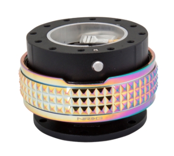 Picture of NRG Quick Release Kit - Pyramid Edition - Black Body / Neochrome Pyramid Ring