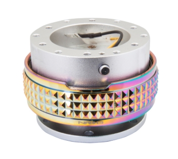 Picture of NRG Quick Release Kit - Pyramid Edition - Silver Body / Neochrome Pyramid Ring