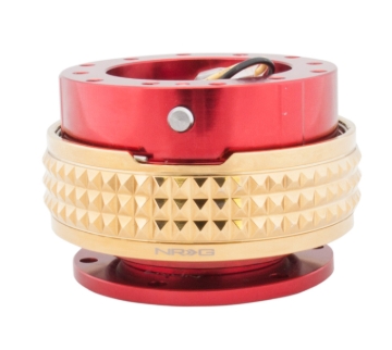 Picture of NRG Quick Release Kit - Pyramid Edition - Red Body / Chrome Gold Pyramid Ring